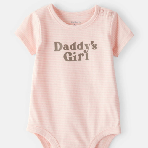 Baby Girl 'Daddy's Girl' Short-Sleeve Graphic Bodysuit - Pink | Carter's