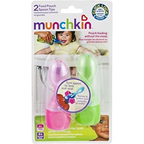 Munchkin Click Lock Food Pouch Spoon Tips - 2 Ea colors may vary