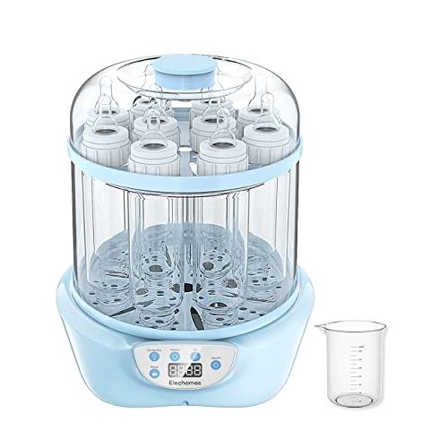 Baby Bottle Warmer and Dryer, Elechomes Electric Steam Warmer, Up to 10 Bottles, Super Large Capacity 600W Fast Bottle Warmer with LED Display, Auto Shut Off, BPA-Free