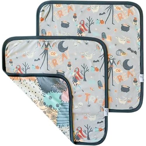3-Layer Knit Security Blanket Set Sized 16" x 16" 2-Pack "Nightmare Before Christmas" by Copper Pearl