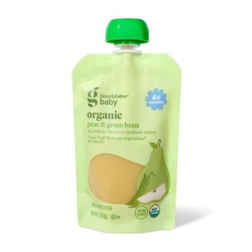Organic Pear Green Beans Baby Food Pouch - 3.5oz - Good & Gather™: Kosher, 6 Months and Up, Ready to Eat