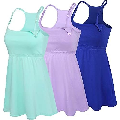 Cotton Nursing Tank Tops Maternity Cami with Shelf Bra Breastfeeding Shirts Pregnancy Clothes