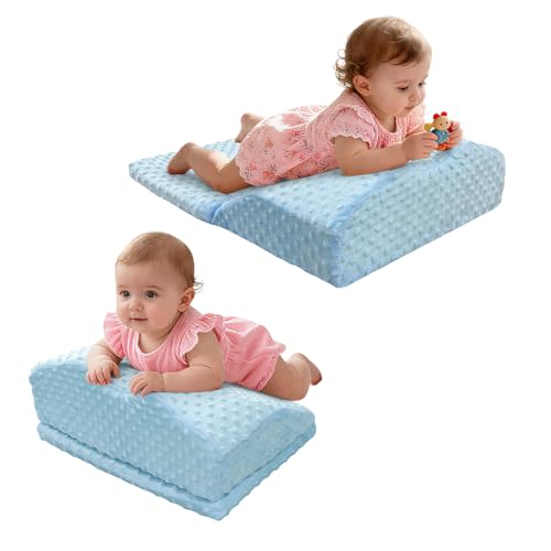 Tummy Time Pillow Colic & Gas Baby Relief for Newborns Reflux, Infant Tummy Time Prop Shoulder Support Neck Strength Memory Foam Pillow Crawling Aids, Baby Feeding Nursing Burp Cushion