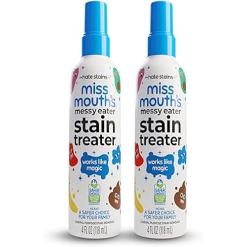 Miss Mouth's Messy Eater Stain Treater Spray - 4oz 2 Pack Stain Remover - Newborn & Baby Essentials - No Dry Cleaning Food, Grease, Coffee Off Laundry, Underwear, Fabric