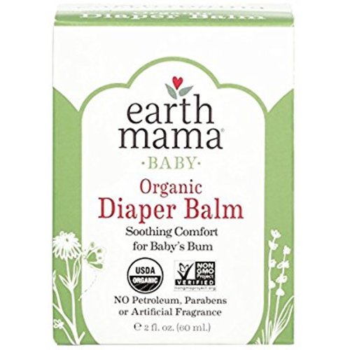 Organic Diaper Balm by Earth Mama | Safe Calendula Cream to Soothe and Protect Sensitive Skin, Non-GMO Project Verified, 2-Fluid Ounce - Single