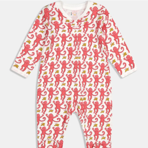Infant Monkey Zipper Footie