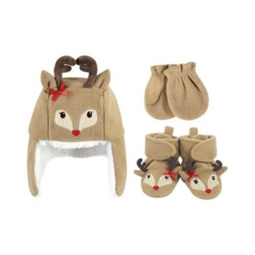 Baby Girls Hudson Trapper Hat, Mitten and Bootie Set