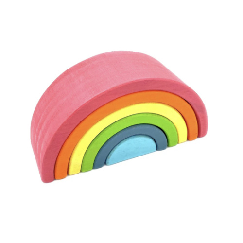 6 Pcs Small Rainbow Stacking Blocks In Pastel/macaron Colors