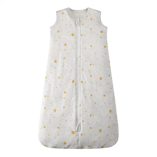 Owlivia Baby Sleep Sack Organic Cotton Sleeping Bag with- 2.5tog Sleeping Bag with 2-Way Zipper, Boys Girls Swaddle Transition Sleep Sack(2.5tog Golden Star, 3-12 Months)