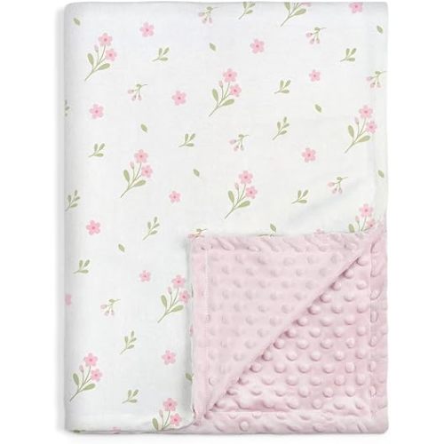 SANDJEST Floral Minky Blanket 30 x 40 Inches, Gift for Christmas Birthday