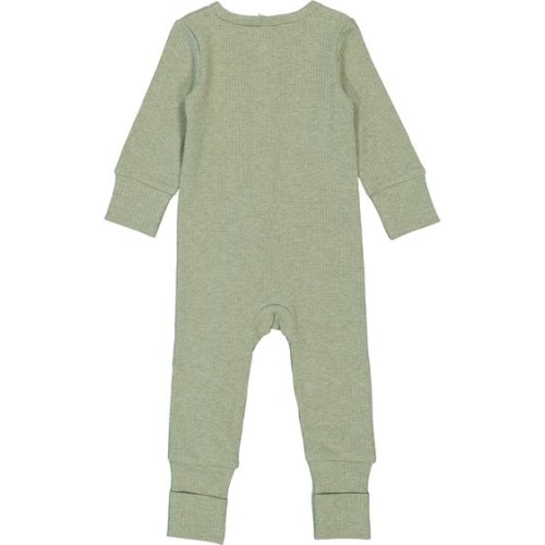 Khaki Marle Baby Rib Long Sleeve Romper With 2-Way Zip | Best&Less™ Online