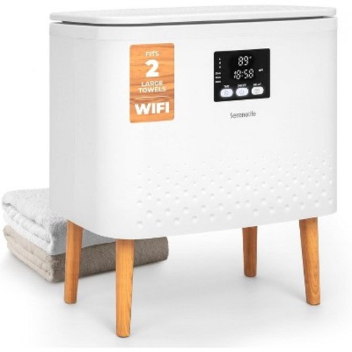 SereneLife Towel Warmer with WiFi—Large Capacity Towel & Blanket Warmer with Adjustable Temperature and Aromatherapy
