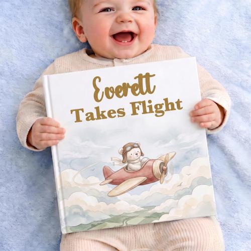 Personalized Airplane Storybook, Custom Baby Boy Aviator Gift Book, Toddler Pilot Birthday Keepsake, Little Airplane Lover Nursery Story