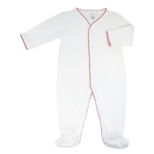 Monogrammed Christmas Paty Footie (newborn)