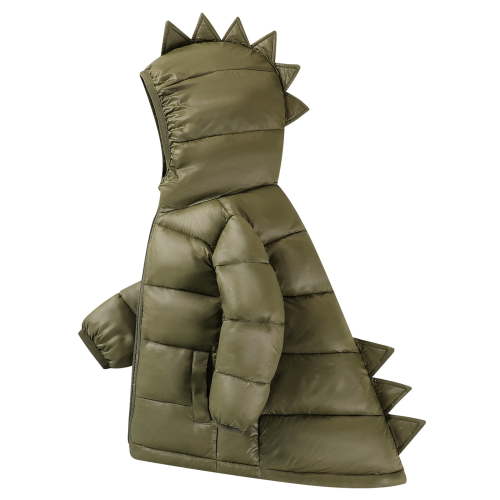 HILEELANG Toddler Boy Girl (12M-7Y) Winter Puffer Jackets Coats Amy Green Dinosaur Hooded Light Weight Padded Outerwear 12-24M