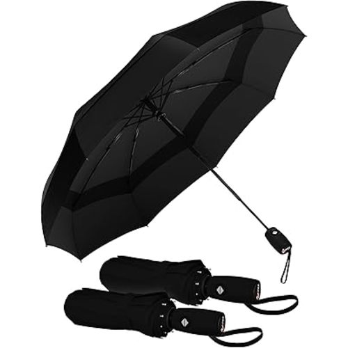 Repel Windproof Travel Umbrella - Compact & Withstands Winds up to 100MPH , Strongest Premium Auto Folding Umbrella for Rain and Sun - Durable, Light & Portable for Women & Men , Fits Backpack & Cars