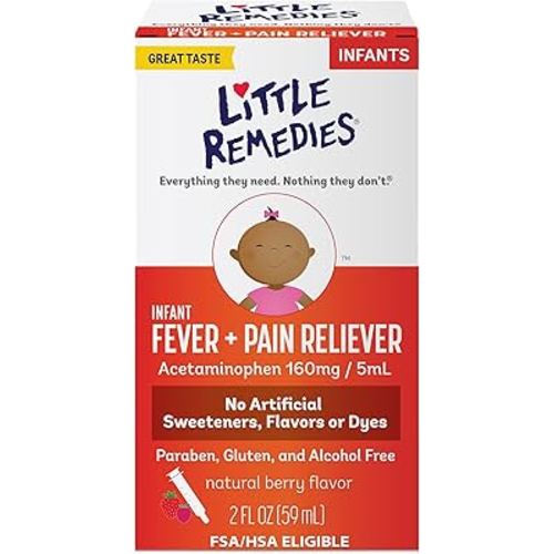 Little Remedies Baby Medicine, Infant Fever and Pain Relief with Acetaminophen, Berry Flavor, 2 Fl Oz