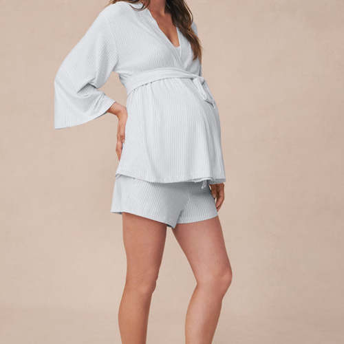 LAKE | Women | DreamModal® Pajamas | Fog Maternity Kimono Shorts Bundle