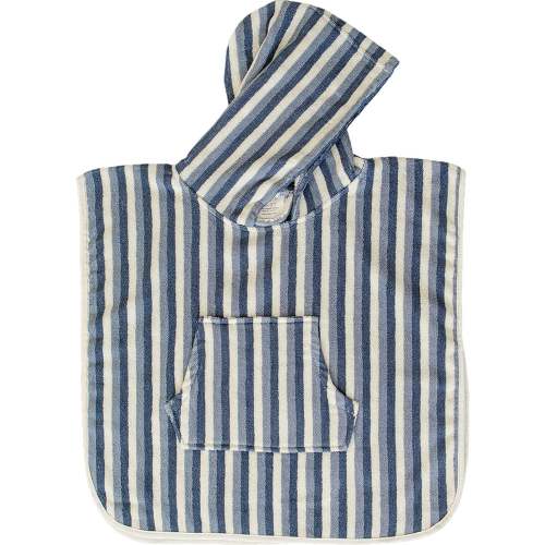 Blue Stripe Organic Cotton Beach Poncho – August + Willow