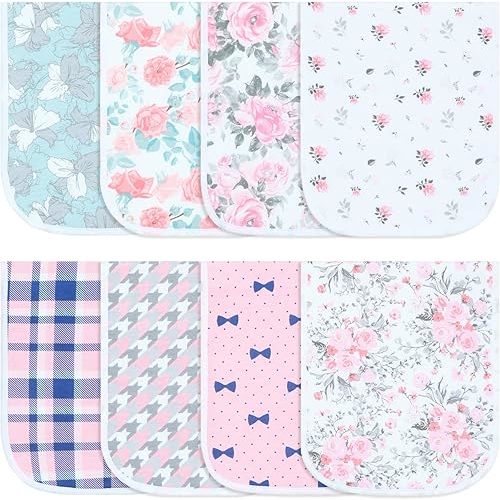 Hakochia Burp Cloths for Baby Boy & Girl Large Unisex Burp Clothes Extra Absorbent Soft Neutral Burping Rags Spit Up Cloth Sets for Newborns 8-Pack