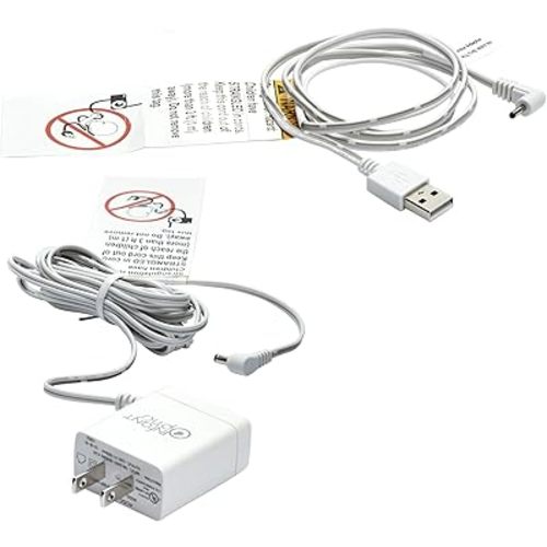 Infant Optics Official Power Cord Adapter for DXR8 PRO Monitor Unit NOT for Camera Unit NOT for DXR8, White