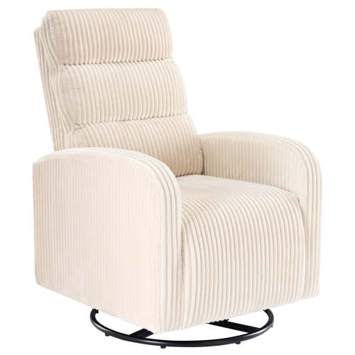 EDX 360°Swivel Nursery Chair, Comfy Chair for Bedroom, Rocking Chair with Thickened Seat Cushion, High Back Sofa Chairs for Living Room, Nursery Room and Reading Room, Beige