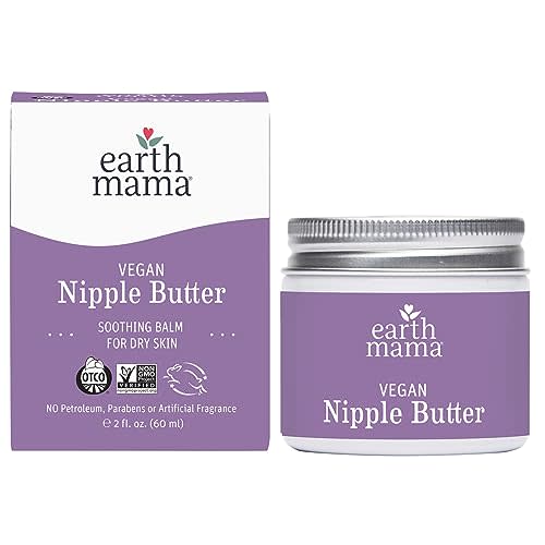 Earth Mama - Vegan Nipple Butter - 2-Ounce | Cruelty-Free Breastfeeding Cream for Nursing Mamas, NO Lanolin