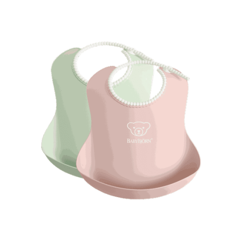 BabyBjorn Baby Bib 2-pack, Powder green/Powder pink