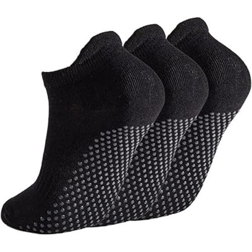 Breslatte Grip Socks Pilates Socks with Grips for Women with Cushion Cotton Non Slip Grippers Womens Gifts