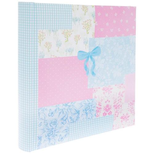 Pink & Blue Floral Patchwork Photo Album