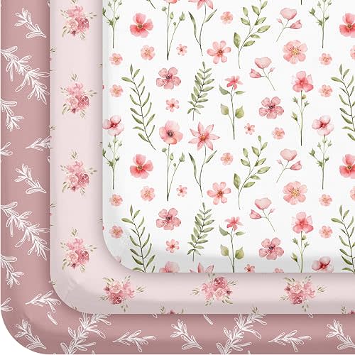 Civarua Kids 3 Pack Baby Crib Sheets for Boys Girls 52x28 Fitted Crib Sheet