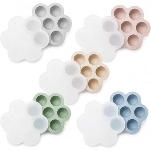 PandaEar 3 Pack Baby Food Freezer Tray with Lids, Silicone Baby Food Storage Container for Homemade Baby Food, Fruit, Purees & Breastmilk (Multicolor-5Pack)