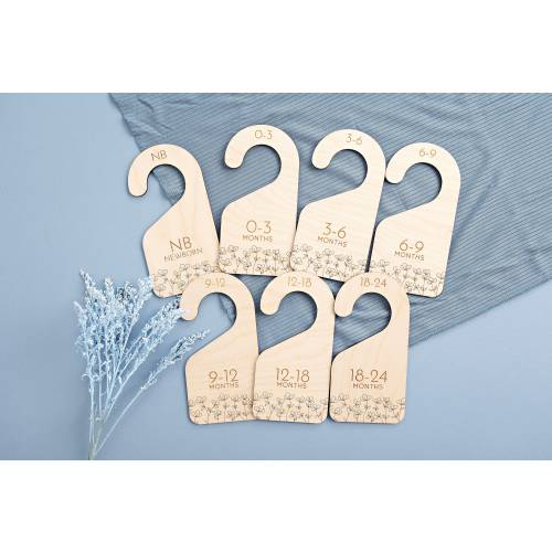 Nursery Closet Dividers | Baby Clothes Dividers | Floral Closet Dividers | Baby Shower Gift Ideas |  Wooden Baby Gifts | Nursery Organizing