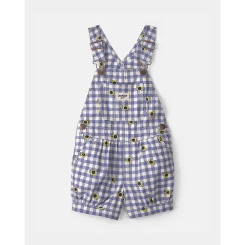 Toddler Girl Sunflower Gingham Shortall - Blue - OshKosh B'gosh | Carter's