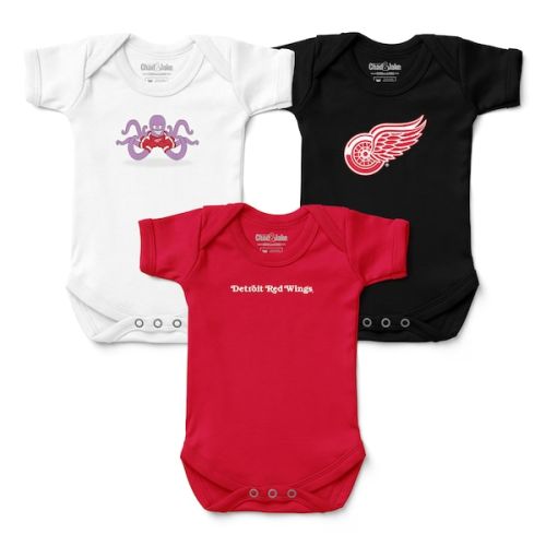 Infant Detroit Red Wings Chad & Jake Three-Pack Bodysuit Set