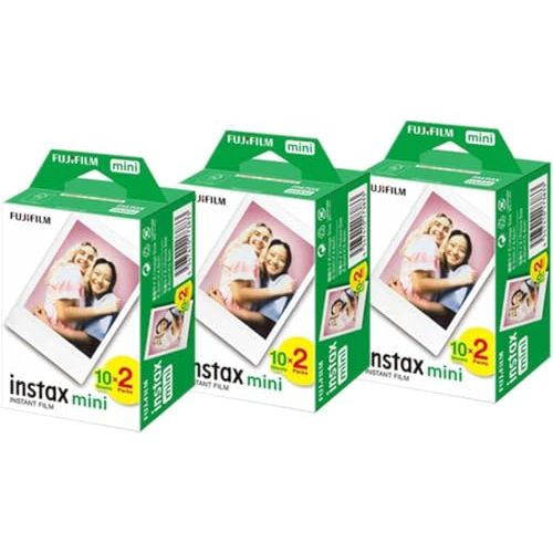 Fujifilm 16437396 Instax Mini Twin Pack Picture Format Instant Daylight Film Pack of 3 (60 Shots)