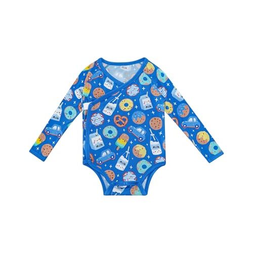 DREAMHALO Baby Boys Bodysuit-Viscose Made from Bamboo, Long Sleeve Romper Soft Outfits for Infant Girls Cute Clothes