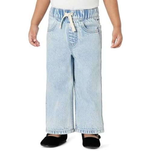 Amazon Essentials Baby Girls' Soft Stretch Relaxed-Fit Wide Leg Jeans