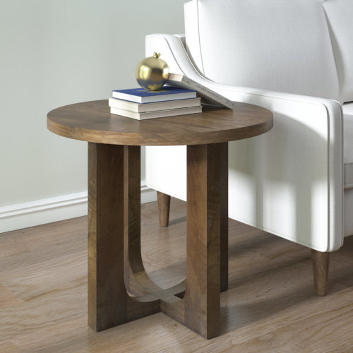 Latitude Run® Transitional Solid Mango Wood Accent Side Table & Reviews | Wayfair