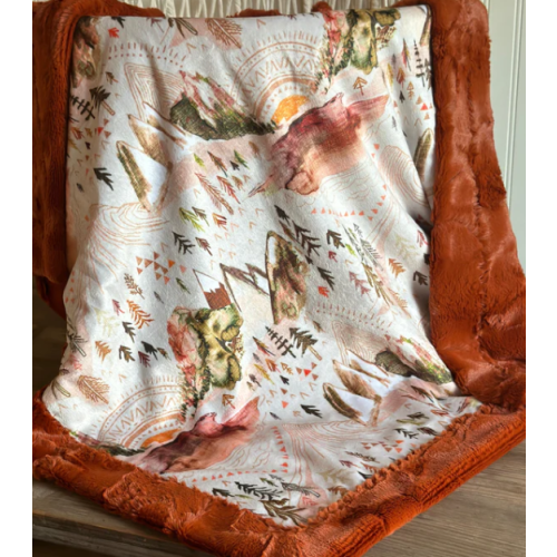 Sunset Copper Valley Minky Blanket