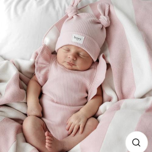 Baby Summer Frill Onesie - Dusty Pink