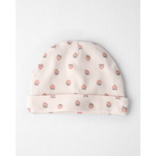 Baby Girl Organic Cotton Rib Cap in Strawberry - Little Planet | Carter's