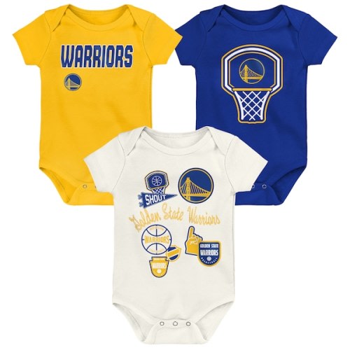 Newborn Golden State Warriors Outerstuff Three-Pack Littlest Player Bodysuit Set