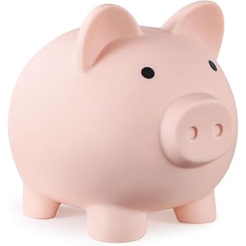 Piggy Bank, Unbreakable Plastic Money Bank, Coin Bank for Girls and Boys, Medium Size Piggy Banks, Practical Gifts for Birthday, Easter, Christmas (Flesh-Colour)
