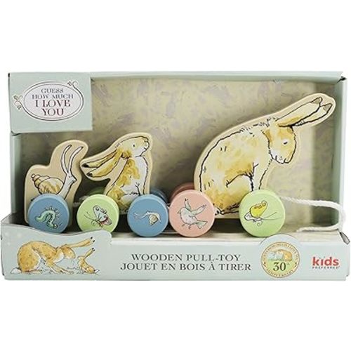 Guess How Much I Love You Wooden Pull Toy Characters from The Book in 3 Segments 5 inches Tall Classic Toy for Toddlers and Kids