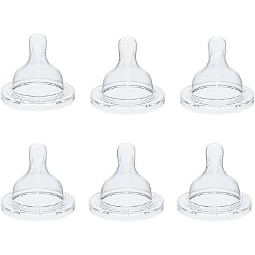 Replacement Silicone Nipple for Philips Avent Anti-Colic Baby Bottles, Size 3, 1m+, Fast Flow, 6 Count