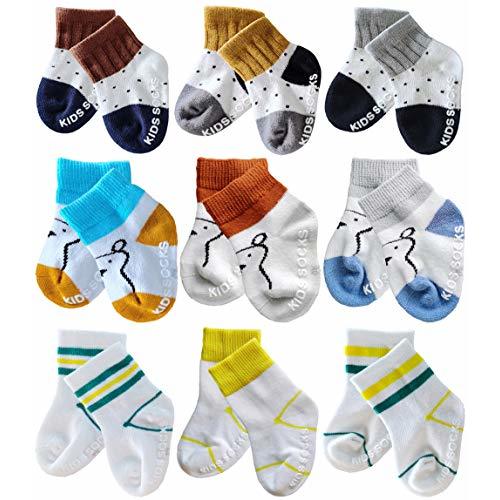 Baby Boy Combed Cotton Socks QandSweet Toddler Ankle Sock Non-Skid for Newborn Infant Childrens