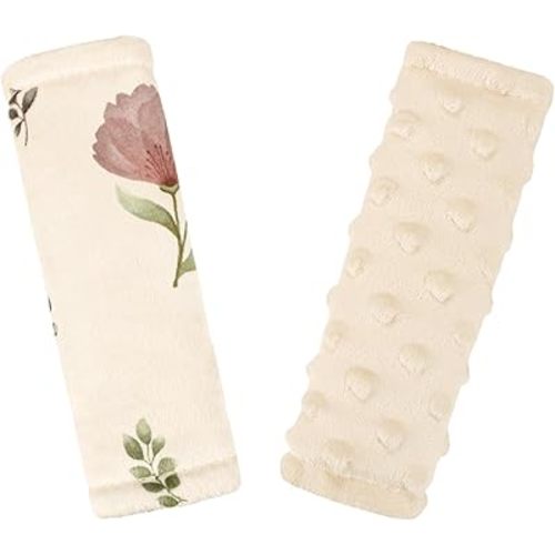 SWESEN Baby Car Seat Strap Covers, Soft Car Seat Strap Shoulder Pads for Baby Girls, Double-Sided Use carseat Straps Covers for Stroller, Car Seats, Pushchair, Florals
