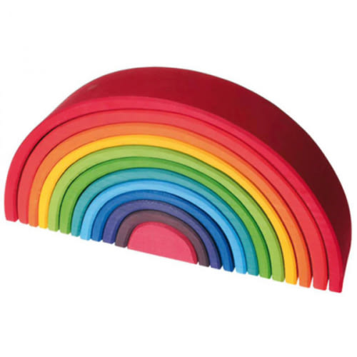 Grimm's Authentic 12 Piece Wooden Rainbow Stacking Toy | NINI and LOLI