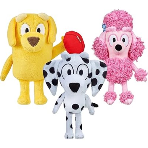 Bluey Friends 3 Pack Plush Toys, Lucky, Chloe and Coco